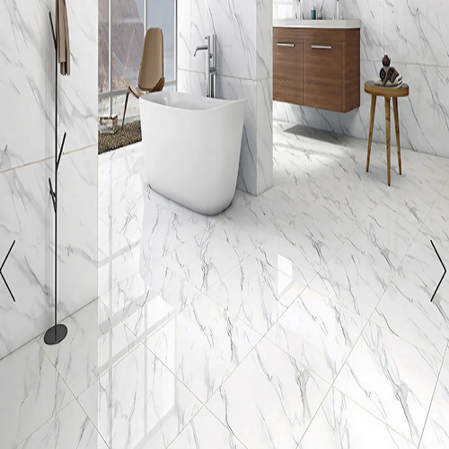 Ceramic Floor Tiles - 2X2 Feet, Polished White | Optimum Quality, Acid-Resistant, Wear-Resistant, Perfect Finish, Attractive Design