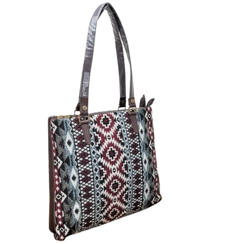 Designer Jacquard Fabric Bag - Cotton, Customized Size | Multicolor Printed Pattern, Attractive Design, 8 kg Capacity