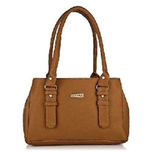 Ladies Purse Bag - Padded Strap, Zipper Closure | Light Brown, Attractive Design, Customized Size, Casual Wear, Plain Pattern