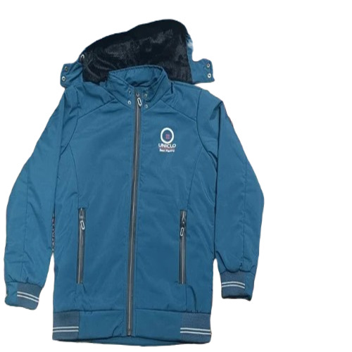 Men Polyester Jackets - Large Size, Blue Color | Breathable, No Fade, Washable, Double Pockets, Full Sleeves, Hoodie Style for Casual Winter Wear