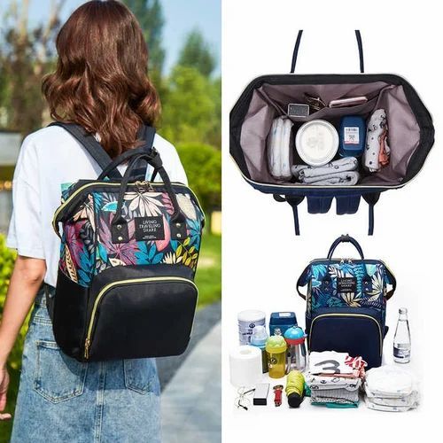 Mother Dipper Bag - Leather, Customize Size, Multicolor, Printed Pattern | Ideal for Newborns, Versatile Baby Bag with Stylish Design