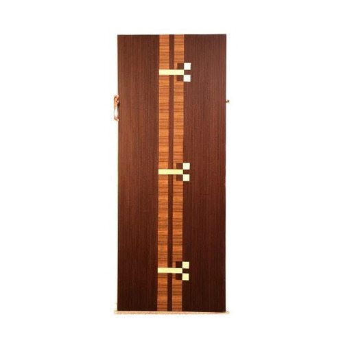 30mm Decorative Teak Veneer Flush Door - Polished Finish , Customized Design for Interior Use | Brown Wood, Swing Open Style, Suitable for Office & Residential Applications