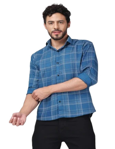 Cotton Blue Check Shirt