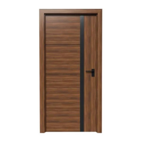 Decorative Veneer Interior Door - Polished Finish, Customized Design, Water Resistant, Swing Style, Suitable for Office and Residential Applications, Brown Wood