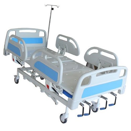 ICU Bed - Steel Frame, Foldable 2-Fold Design | Durable White Polyester Mattress, 4 Castors