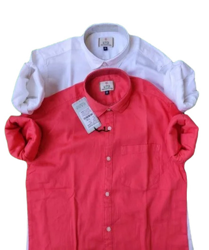 Men's Cotton Plain Shirt - Comfort Fit, Full Sleeves , Cutaway Collar, Multicolor , Washable, Anti-Wrinkle, No Fade, Ideal for Summer Wear