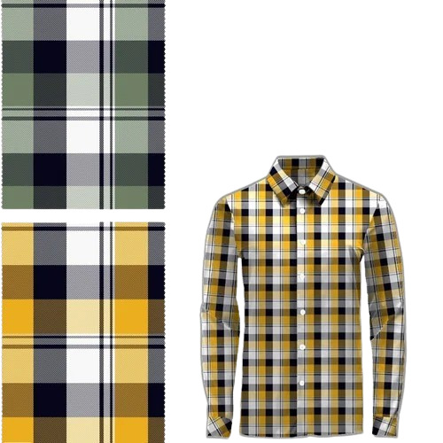 Men's Check Wool Shirt - Medium Size Yellow Color | Anti-Wrinkle No Fade Comfortable Fit