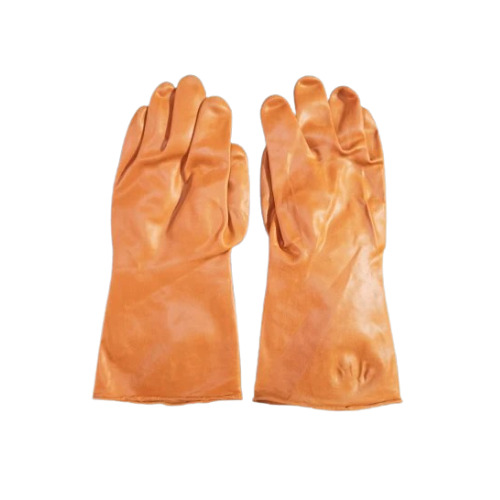 Rubber Orange Industries Safety Gloves - Pattern: Plain