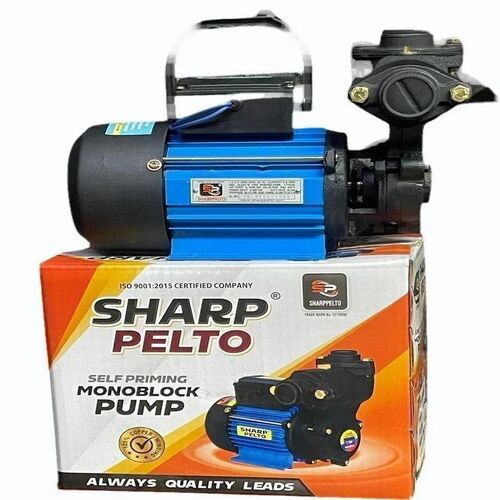 Single Phase Monoblock Pump - 1 HP, Cast Iron Material, 2800 RPM Speed | Premium Quality, Customized Size, Black and Blue Colors