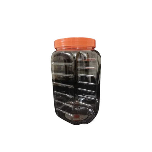 Transparent Plastic Jar - 2000ml Capacity, 2kg Size, Square Shape | Rigid Plastic Material, New Condition