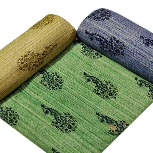 Cotton Fabric - 100-150 GSM, Digital Prints in Green | Washable, Woven, 44-45 Inch Width, Ideal for Autumn and Summer Apparel