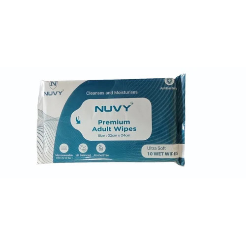 Antibacterial Wet Wipes - 24x32 cm 10-Pack for All Skin Types Neutral Fragrance