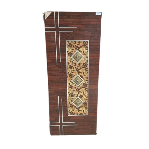 Omega Decorative Laminated Door - Hinged, Modern Rectangular Design | Customized Brown and White Finish for Home and Hotel Use