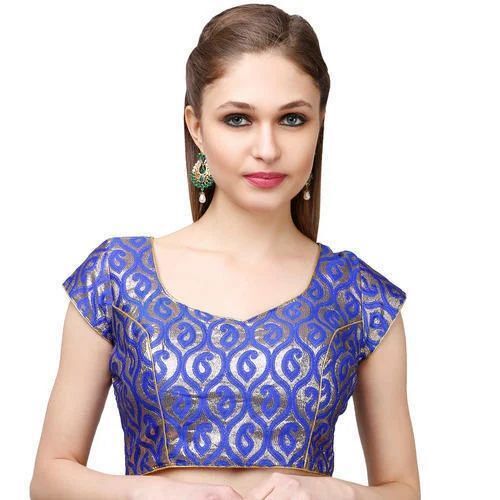 Designer Ladies Blouse - Optimum Organza, XXS to L Size, Festive Floral Patterns, Luxurious Satin Finish, Anti-Wrinkle Breathable Fabric