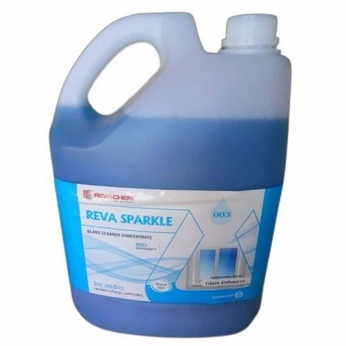 Liquid Glass Cleaner - Plastic Can, 5 Litre Pack | Blue Color, Neutral Fragrance, Good Quality Usage