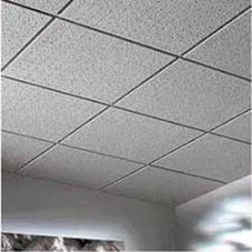 Mineral Fiber Ceiling Tiles - Gypsum, 595mmX595mm , Fire-Resistant, Moisture-Resistant, Lightweight with Durable Design and Multiple Textures