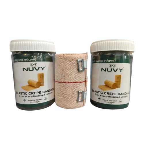 Stretchable Crepe Bandages - Cotton Material, Beige Color , Elastic and Stretchable Fabric with Gentle Compression