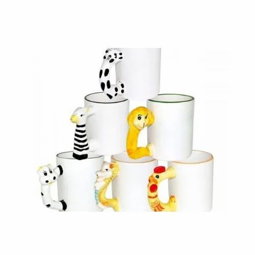Animal Handle Ceramic Mug - Ceramic 350ml Vibrant Colors | Unique Animal Design Ergonomic Handle Shape Dishwasher Safe Glossy Finish