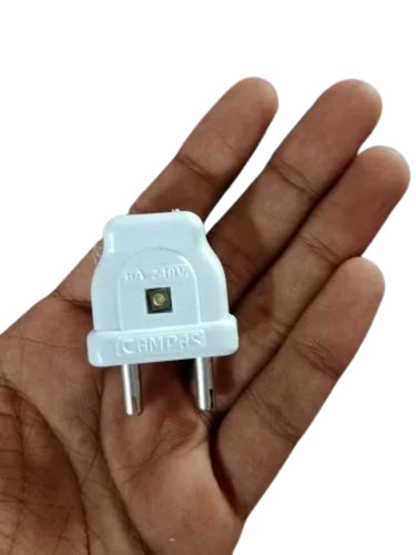 Electric Plug - Plastic Body 2 Pins White Color 240 V Power 6 A Rating