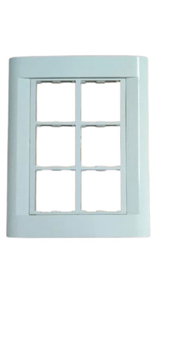 Electrical Switch Plates - White Polycarbonate, 8 Module Size, Glossy Finish | Durable and Elegant Design