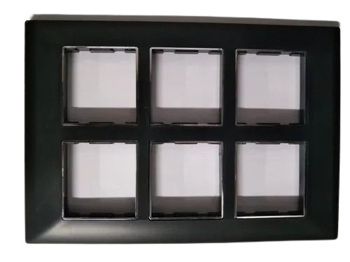 Modular Switch Plate - Glossy Polycarbonate, 12 Modular Plate Size, Elegant Black Design for Home Use
