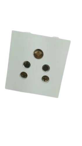 Modular Switch Socket Combination - 2M, 5 Pin Socket, 10A Current Rating, Polycarbonate Material, White Color | Designed for Electronic Products and Electric Appliances