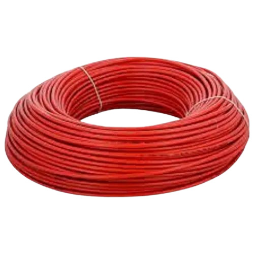 Polycab House Wire - 0.5 sqmm PVC Insulated, Red Color, 2 Core Copper Conductor, 4A Rated Current, 90 m Roll Length