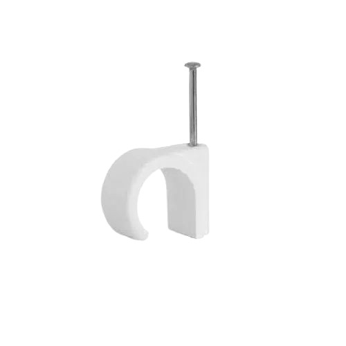 Pvc Cable Clip - HDPE Material, 6 mm Size, White Color | 100 Pieces per Packet for Indoor Wiring Applications