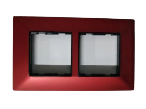 Red Modular Plate - Polycarbonate, 4 Modules, Glossy Finish, Red Color | Ideal for Home Applications