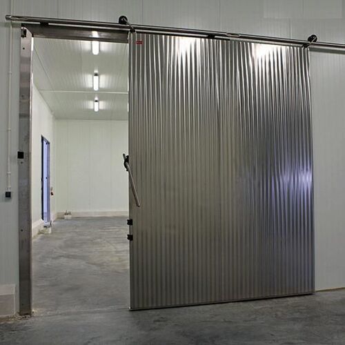 Steel Sliding Door - Durable Steel Customized Size Silver Color | Corrosion Resistant Rust Proof Very Good Polished Finishing