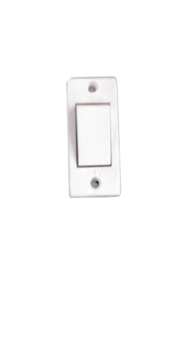 Uria Switch - PVC Material, 1 Module Size, Square Shape, Non Water Proof, White Color | Ideal for Sleek and Modern Electrical Installations