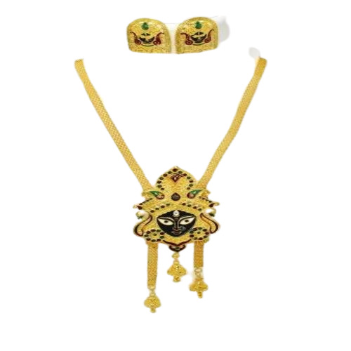 Imitation Jewellery - Gold Plated Golden Pendant Necklace , Good Condition, Optimum Quality, Customizable Size for Festive Occasions