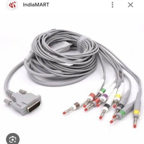 Tc20 10 Lead ECG Cable - 3.4m Length, AAMI Color Coded, Reusable Design for 2 Limb and 3 Chest Leads