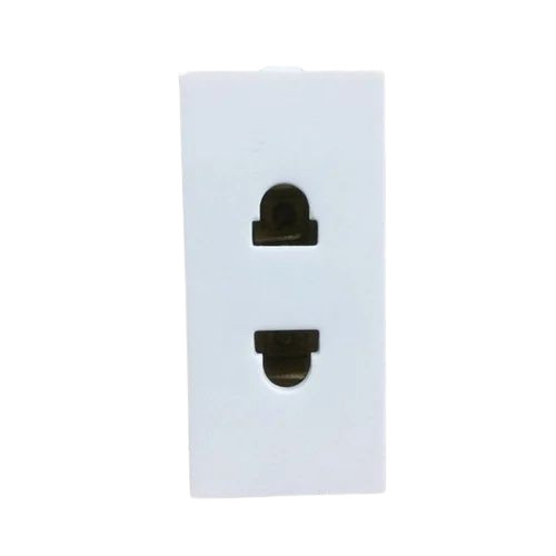 2 Pin Electric Socket - White, 2 Pole | Applications for Consumer Electronics, Electric Appliances, and Home Appliances