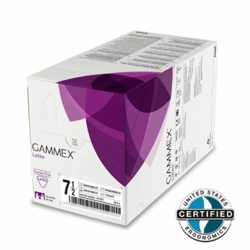 Ansell Gammex Latex Surgical Gloves - Latex Material, Medium Size | Comfortable to Wear, New Box Packaging