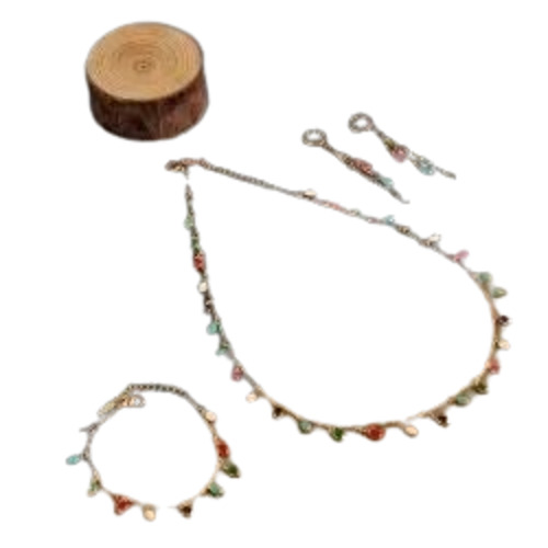 Premium Gold Metal Alloy Charm Necklace Set - Customizable Size Optimum Quality for Women