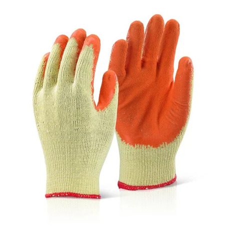 Cotton Hand Gloves - Full Finger Design, Orange and Yellow Color | Soft, Lightweight, Breathable Fabric for Light-Duty Tasks