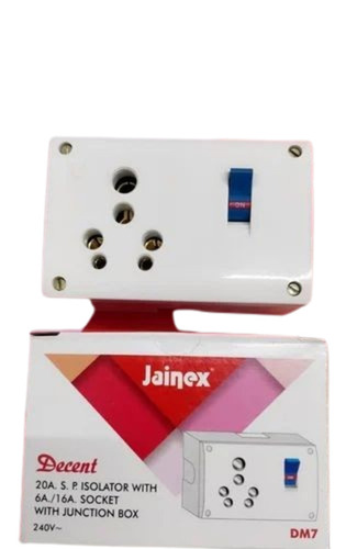 Electric Switch Board - 6A Current Rating, White Rectangular Design | Ideal for Electric Fittings