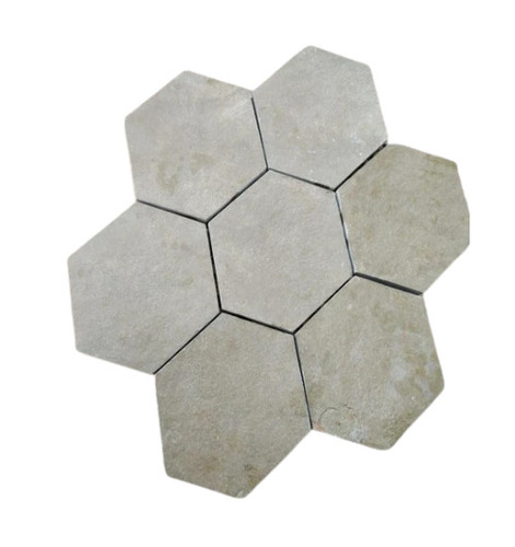 Hexagonal Kota Rough Stone - Thickness 16-25mm Water Absorption 0.24% | Natural Stone Type with Plain Pattern