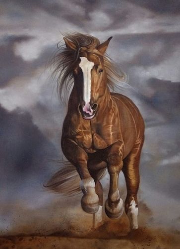 Horse Painting - Frame Color: All