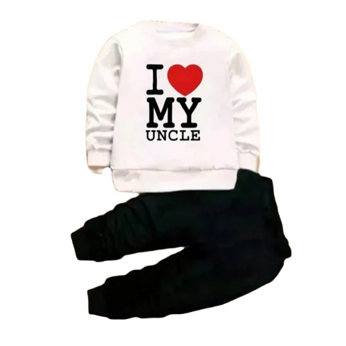 Kids Casual Wear Set - Cotton Age 1-15 Years Light Pink and Black | Modern Style Printed Pattern Full Sleeves Anti-Wrinkle Breathable Washable