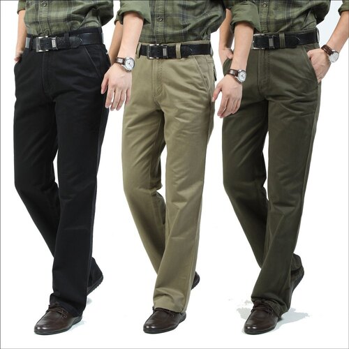 Men's Cotton Pants - Regular Fit, Available in Multiple Sizes (S-XXL) | Anti-Wrinkle, Breathable, Quick Dry, Machine Washable