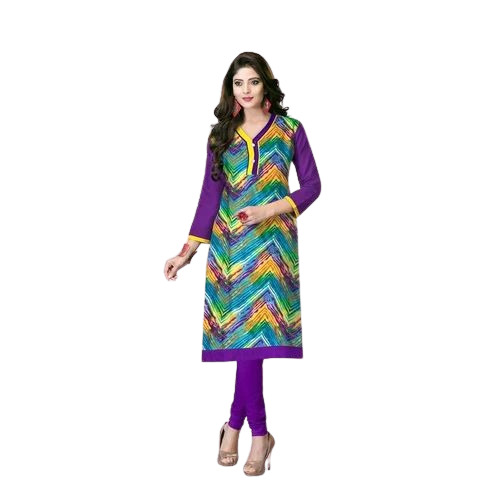 Printed Cotton Kurtis - Lightweight, Breathable Cotton | Multicolor, Regular Fit, 3-4th Sleeve, Summer Casual Wear for Ladies