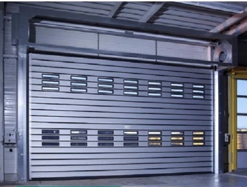 Stainless Steel Automatic Rolling Shutter - Plain Pattern, Rust Resistant, Vertical Opening , Multi-Color Insulation Options