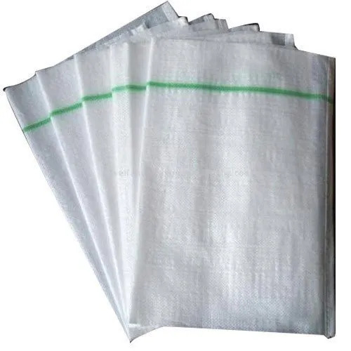 Wheat PP Woven Bag - Durable Eco-Friendly Plain Design, White Color with Self-Adhesive Seal and Customizable Options