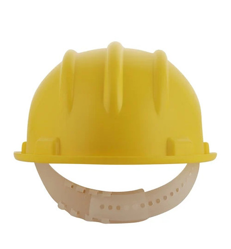 Yellow Safety Helmet - Plastic Material, Open Face Design, 260g Weight | Leak-Proof Head Protection for Safety Usage
