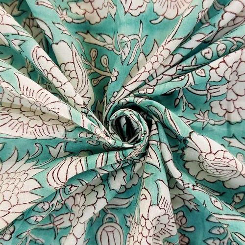 Cotton Fabric - 44 Inch Width, Multicolor Hand Block Prints | 100% Washable, Ideal For Apparel In Autumn And Summers