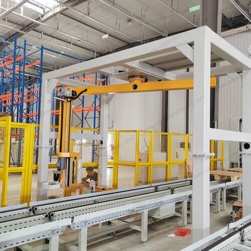 Automatic Rotating Arm Stretch Wrapping Machine - Conveyer Length: 3800