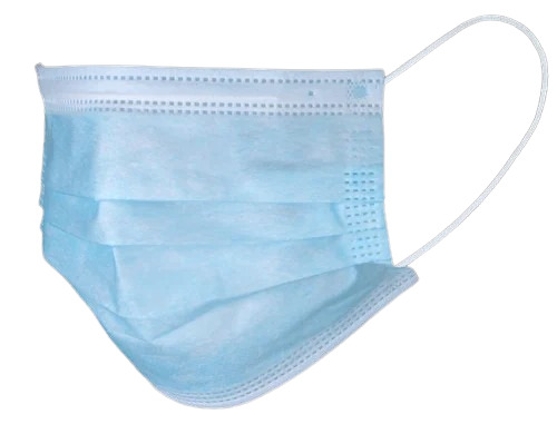 Disposable Face Mask - 3 Ply Non Woven, Best Quality Plain Pattern, Blue Color for Adults and Children, Single Use