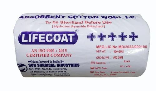 Medical Absorbent Cotton - 100% Cotton 500 gm | Extra Soft Disposable White Color